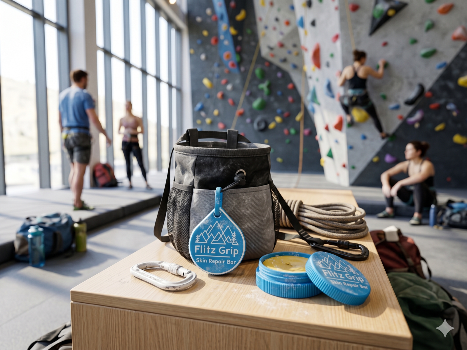 FlitzGrip at the climbing gym